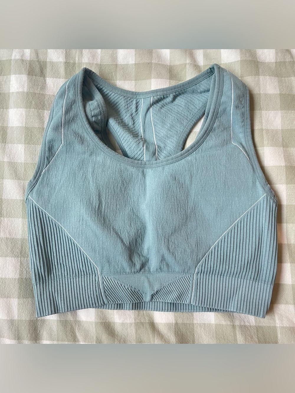 AYBL Light Blue Strappy Seamless Racerback Sports Bra